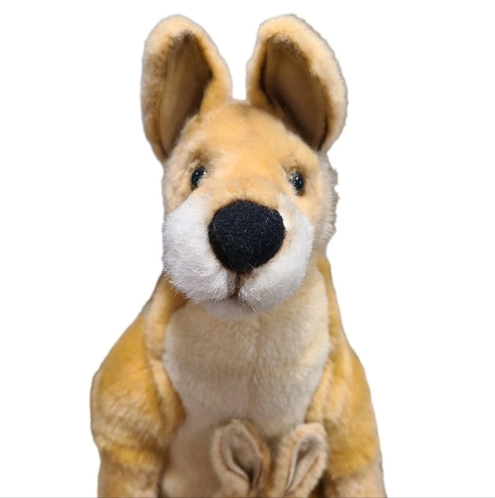 17 Inch Handcrafted Kangaroo Mom with Joey Plush Stuffed Animal by Hansa